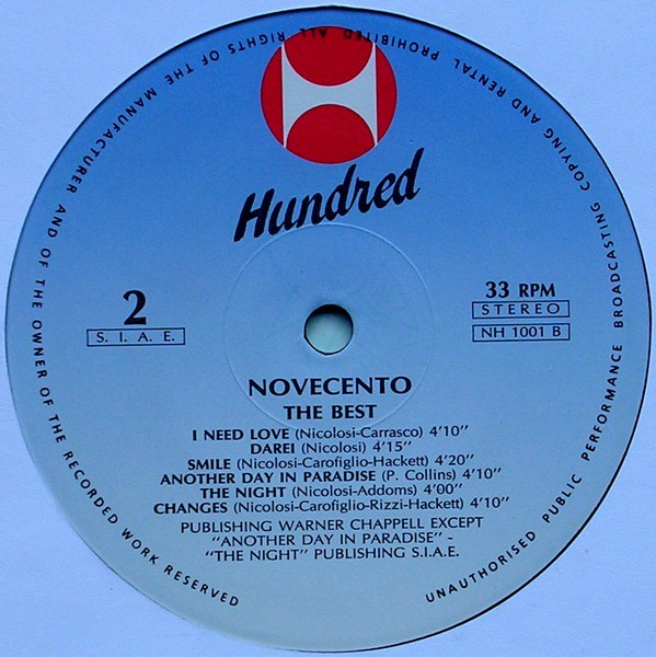 Novecento - The Best | Hundred Records (NH 1001) - 4