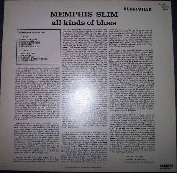 Memphis Slim - All Kinds Of Blues | Prestige (68415) - 2 Memphis Slim - All Kinds Of Blues | Prestige (68415) - 2