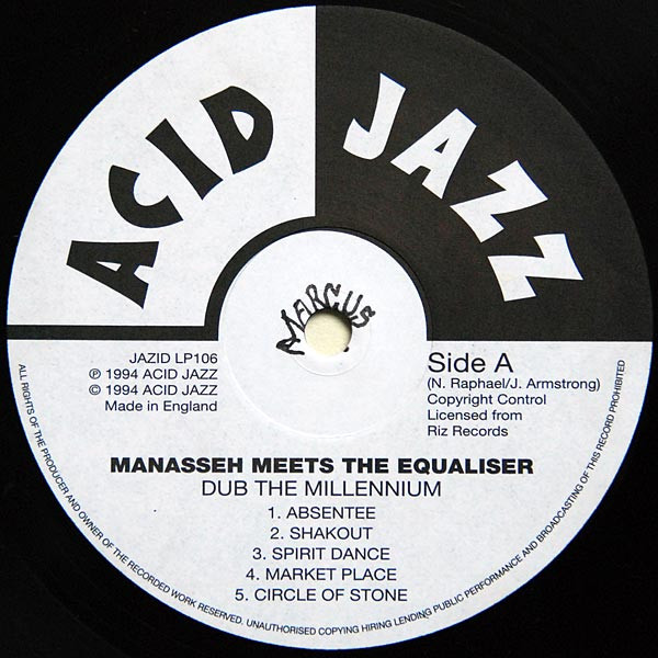 Manasseh Meets The Equalizer - Dub The Millennium | Acid Jazz (JAZID LP106) - 3 Manasseh Meets The Equalizer - Dub The Millennium | Acid Jazz (JAZID LP106) - 3