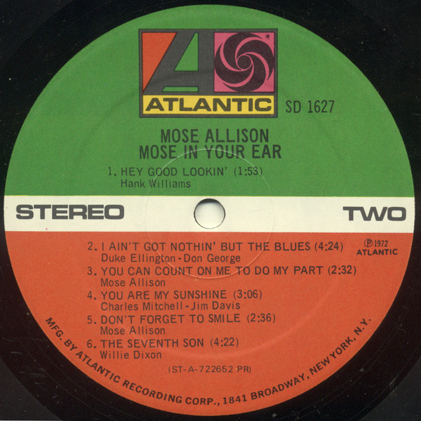 Mose Allison - Mose In Your Ear | Atlantic (SD 1627) - 4 Mose Allison - Mose In Your Ear | Atlantic (SD 1627) - 4
