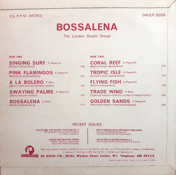 The London Studio Group - Bossalena | Music De Wolfe (DW/LP 3058) - 2 The London Studio Group - Bossalena | Music De Wolfe (DW/LP 3058) - 2