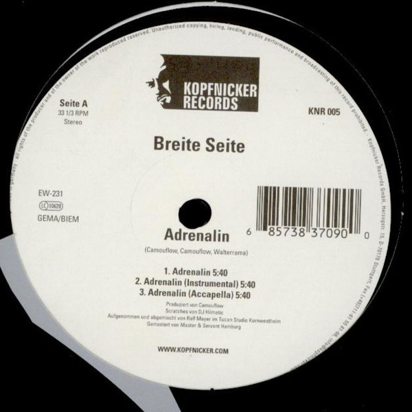 Breite Seite - Adrenalin | Kopfnicker Records (KNR 005) - 3