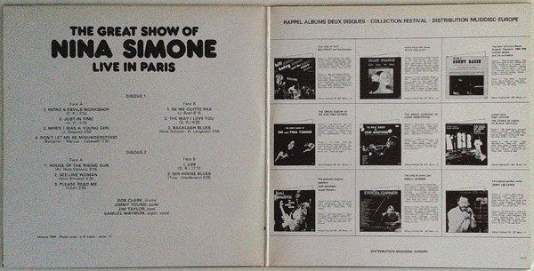 Nina Simone - The Great Show Of Nina Simone Live In Paris | Disques Festival (Album 167) - 3 Nina Simone - The Great Show Of Nina Simone Live In Paris | Disques Festival (Album 167) - 3