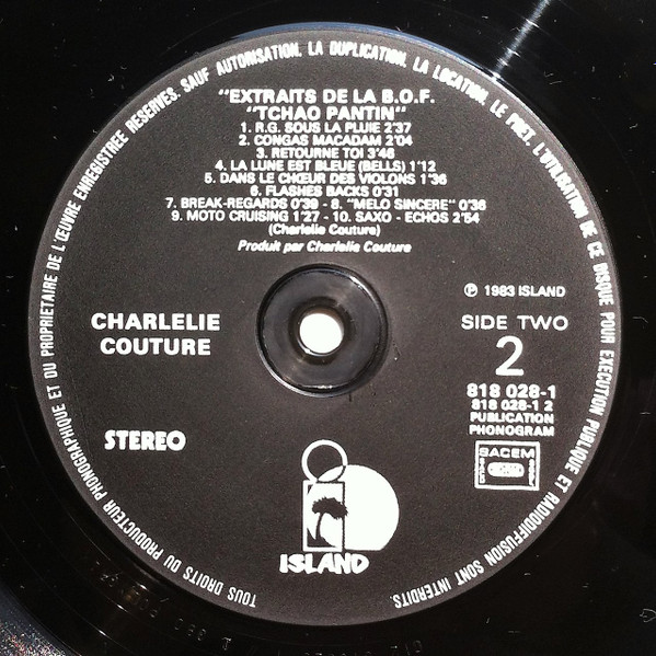 Charlélie Couture - Extraits De La Bande Originale Du Film "Tchao Pantin" | Island Records (818 028-1) - 4 Charlélie Couture - Extraits De La Bande Originale Du Film "Tchao Pantin" | Island Records (818 028-1) - 4