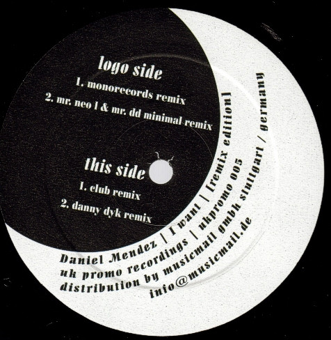 Daniel Mendez - I Want (Remix Edition) | UK Promo Recordings (UKPROMO 005) - main Daniel Mendez - I Want (Remix Edition) | UK Promo Recordings (UKPROMO 005) - main