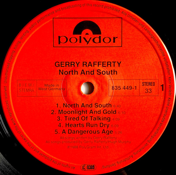 Gerry Rafferty - North & South | Polydor (835 449-1) - 3 Gerry Rafferty - North & South | Polydor (835 449-1) - 3