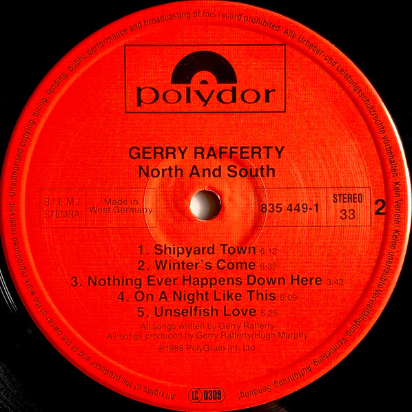 Gerry Rafferty - North & South | Polydor (835 449-1) - 4 Gerry Rafferty - North & South | Polydor (835 449-1) - 4