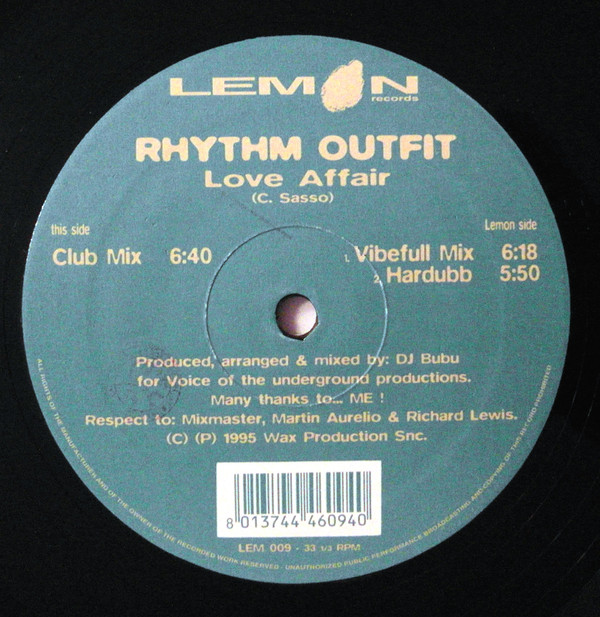 Rhythm Outfit - Love Affair | Lemon Records (LEM 009)