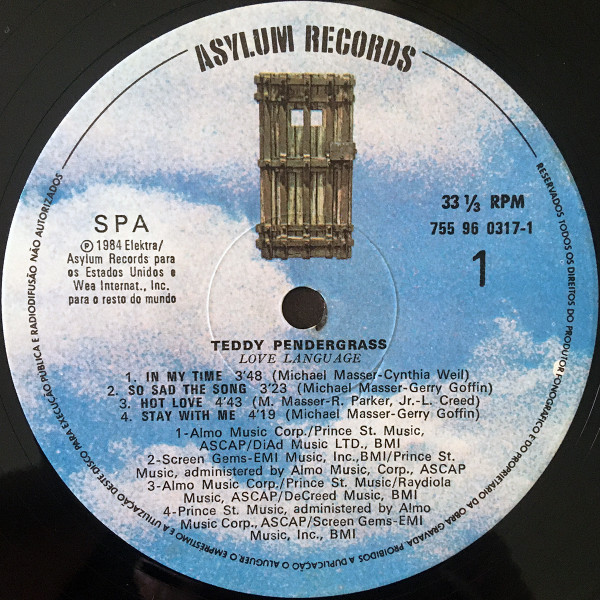 Teddy Pendergrass - Love Language | Asylum Records (755 96-0317-1) - 3