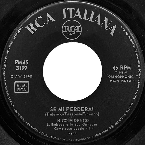 Nico Fidenco - Se Mi Perderai | RCA Italiana (PM 45 3199) - 3