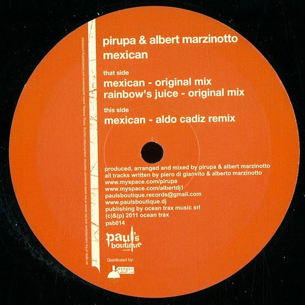 Pirupa & Albert Marzinotto - Mexican | Paul's Boutique Records (psb014) - main Pirupa & Albert Marzinotto - Mexican | Paul's Boutique Records (psb014) - main