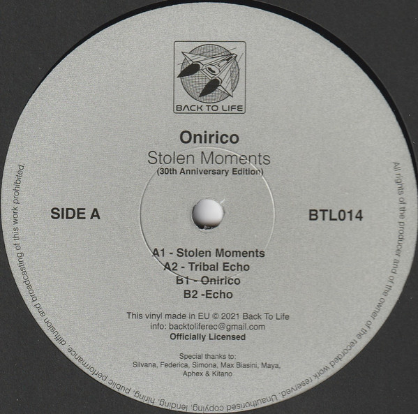Onirico - Stolen Moments (30th Anniversary Edition) | Back To Life (BTL014) - 2 Onirico - Stolen Moments (30th Anniversary Edition) | Back To Life (BTL014) - 2