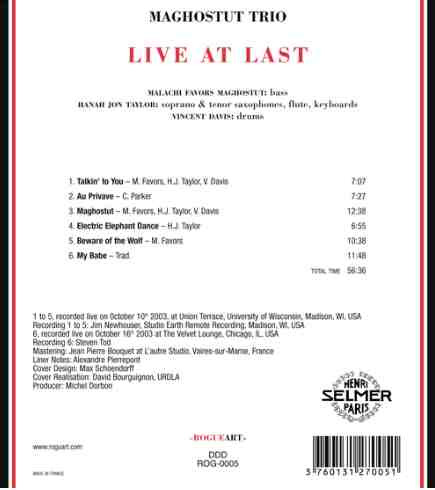 Maghostut Trio - Live At Last | Rogueart (ROG-0005) - 2 Maghostut Trio - Live At Last | Rogueart (ROG-0005) - 2