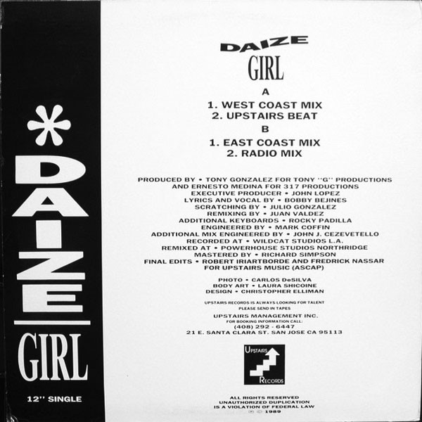 Daize - Girl | Upstairs Records (UR 0100) - 4
