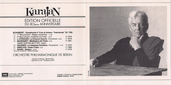 Herbert von Karajan , Berliner Philharmoniker - Édition Officielle du 80ème Anniversaire | EMI Pathé Marconi (CDC 7 49783 2) - 2
