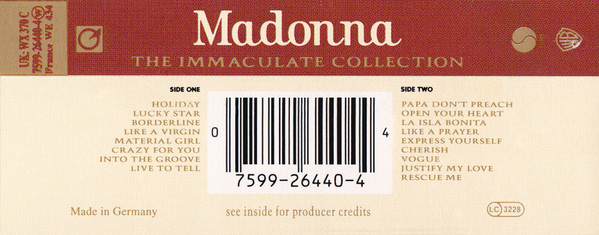 Madonna - The Immaculate Collection | Sire (WX 370 C) - 3 Madonna - The Immaculate Collection | Sire (WX 370 C) - 3