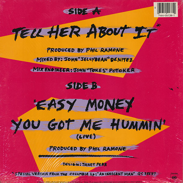 Billy Joel - Tell Her About It (12") [Vinyl] | Columbia (12CXP-04138) - 2