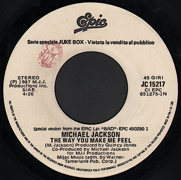 Bros / Michael Jackson - I Owe You Nothing / The Way You Make Me Feel | CBS (JC 15217) - 2