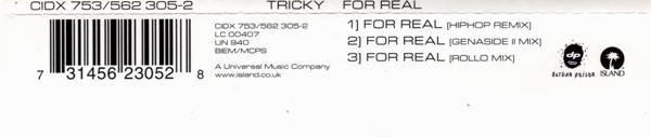 Tricky - For Real | Island Records (CIDX 753) - 2 Tricky - For Real | Island Records (CIDX 753) - 2