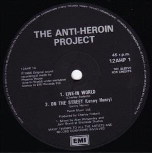 The Anti-Heroin Project - Live-In World | EMI (12AHP 1) - main