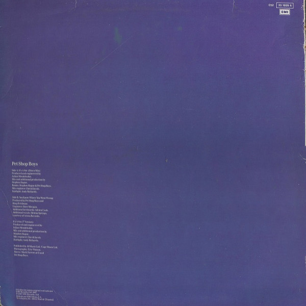 Pet Shop Boys - It's A Sin | EMI (052 20 1889 6) - 2