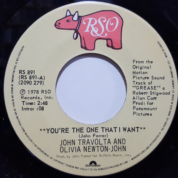 John Travolta And Olivia Newton-John - You're The One That I Want (7") [Vinyl] | RSO (RS 891) - 3