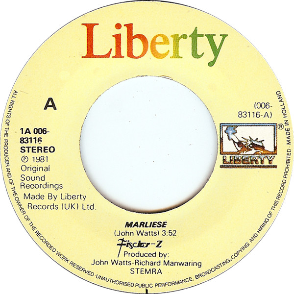 Fischer-Z - Marliese | Liberty (1A 006-83116) - 3