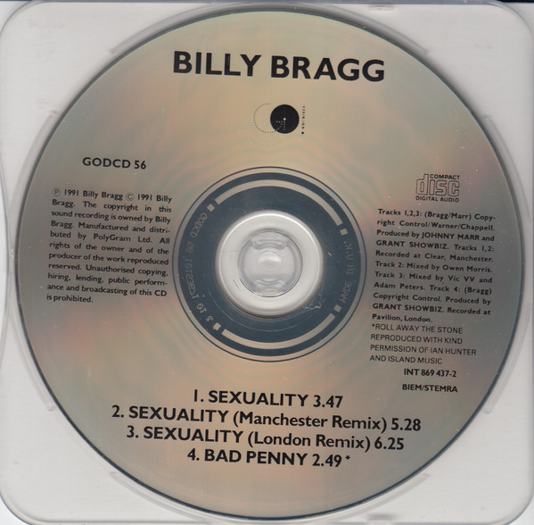 Billy Bragg - Sexuality | Go! Discs (GODCD 56) - 4
