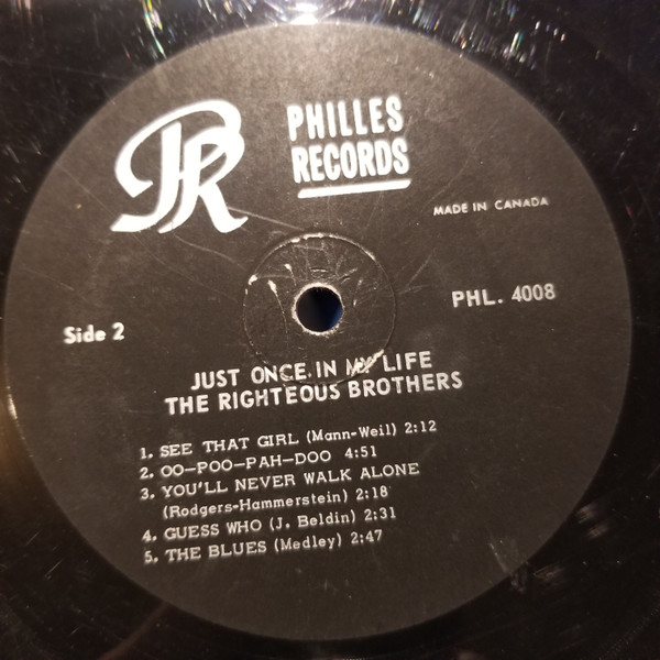 The Righteous Brothers - Just Once In My Life | Philles Records (PHL 4008) - 4 The Righteous Brothers - Just Once In My Life | Philles Records (PHL 4008) - 4