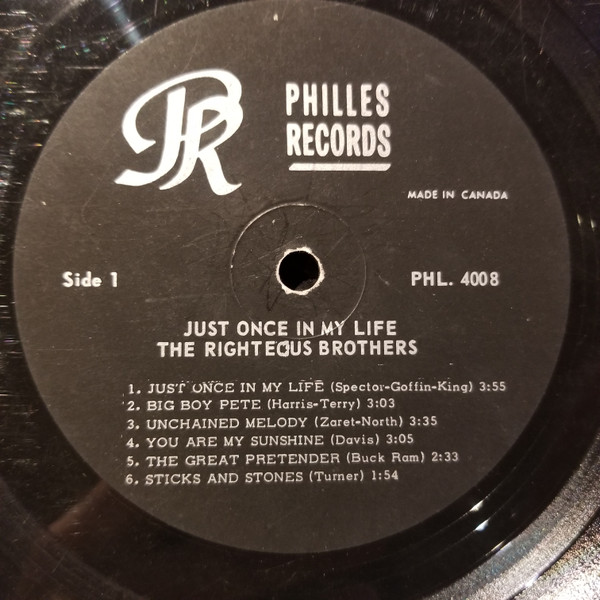 The Righteous Brothers - Just Once In My Life | Philles Records (PHL 4008) - 3 The Righteous Brothers - Just Once In My Life | Philles Records (PHL 4008) - 3