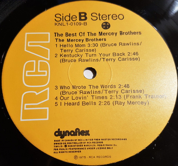 The Mercey Brothers - The Best Of | RCA (KNL1-0109) - 4