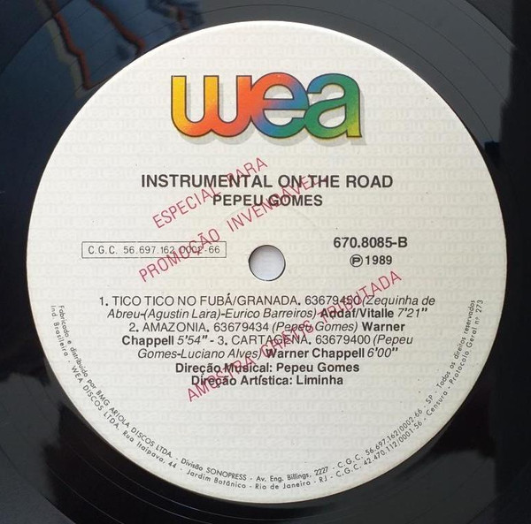 Pepeu Gomes - Instrumental On The Road | WEA (670.8085) - 4 Pepeu Gomes - Instrumental On The Road | WEA (670.8085) - 4