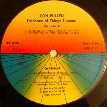 Don Pullen - Evidence Of Things Unseen | Black Saint (BSR 0080) - 3 Don Pullen - Evidence Of Things Unseen | Black Saint (BSR 0080) - 3