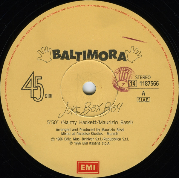 Baltimora - Juke Box Boy | EMI (14 1187566) - 3