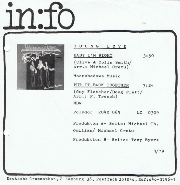 Young Love - Baby I'm Right | Polydor (2042 065) - 4
