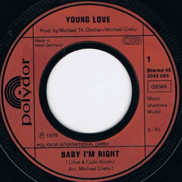 Young Love - Baby I'm Right | Polydor (2042 065) - 2