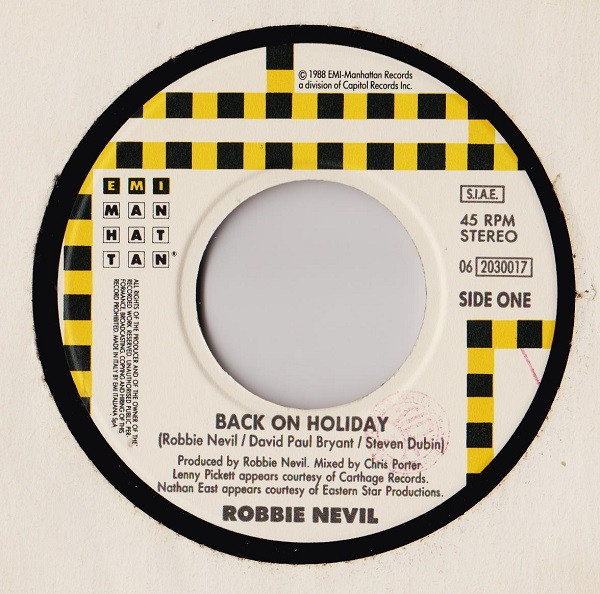Robbie Nevil - Back On Holiday | EMI-Manhattan Records (06 2030017) - 3 Robbie Nevil - Back On Holiday | EMI-Manhattan Records (06 2030017) - 3