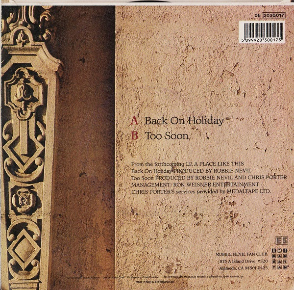 Robbie Nevil - Back On Holiday | EMI-Manhattan Records (06 2030017) - 2 Robbie Nevil - Back On Holiday | EMI-Manhattan Records (06 2030017) - 2