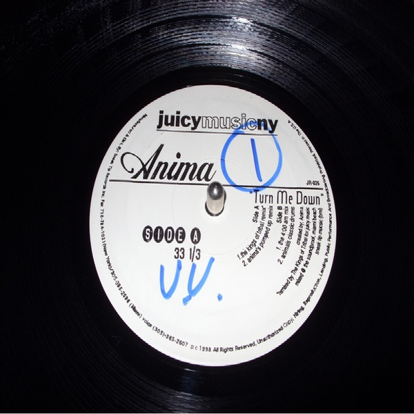 Anima - Turn Me Down | Juicy Records (JR-026) - main Anima - Turn Me Down | Juicy Records (JR-026) - main