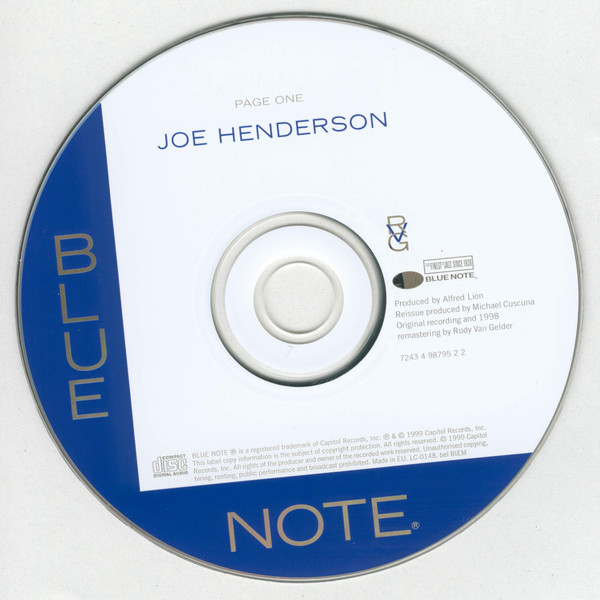 Joe Henderson - Page One | Blue Note (7243 4 98795 2 2) - 3
