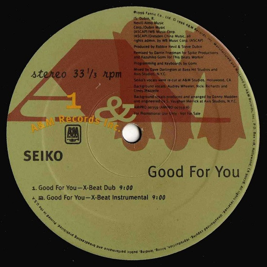 Seiko Matsuda - Good For You | A&M Records (AMPRO 00359)