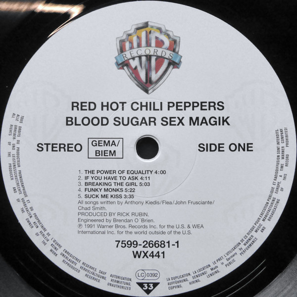 Red Hot Chili Peppers - Blood Sugar Sex Magik | Warner Bros. Records (7599-26681-1) - 2