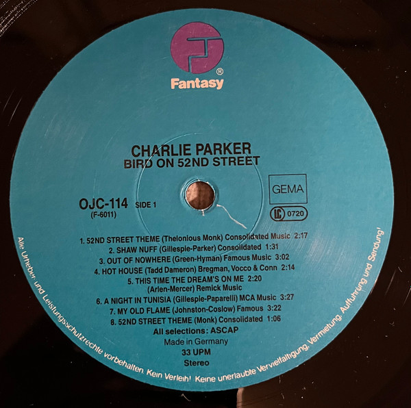 Charlie Parker - Bird On 52nd Street | Original Jazz Classics (OJC-114) - 3