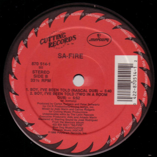 Safire - Boy, I've Been Told | Mercury (870 514-1) - 3
