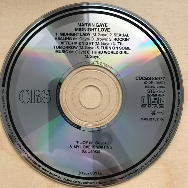 Marvin Gaye - Midnight Love | CBS (CDCBS 85977) - 3
