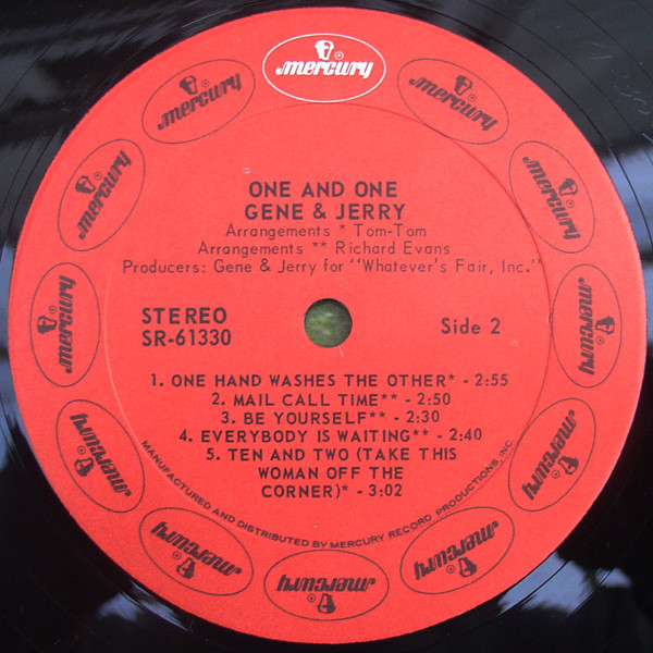 Gene Chandler & Jerry Butler - Gene & Jerry - One & One | Mercury (SR 61330) - 4