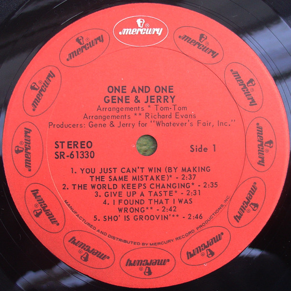 Gene Chandler & Jerry Butler - Gene & Jerry - One & One | Mercury (SR 61330) - 3