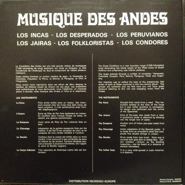Various - Musique Des Andes | Disques Festival (Album 106) - 3