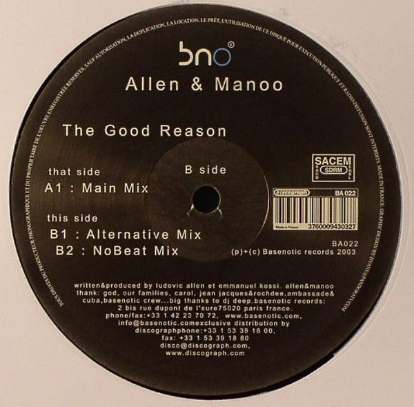 Ludovic Allen & Manoo - The Good Reason | Basenotic Records (BA022)