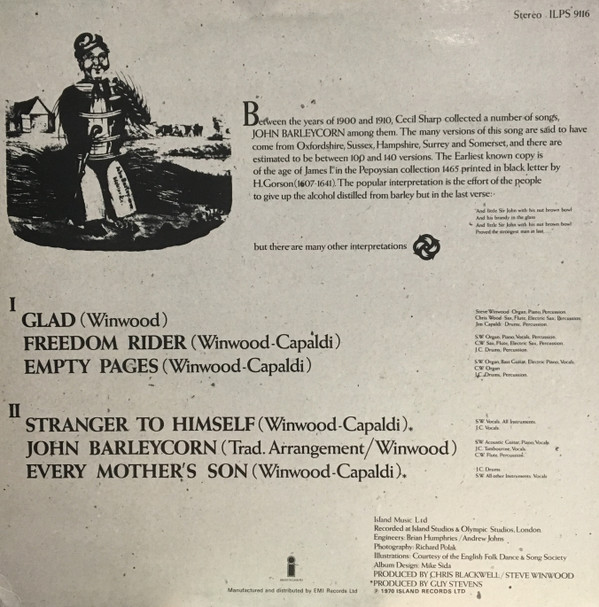 Traffic - John Barleycorn Must Die | Island Records (ILPS 9116) - main